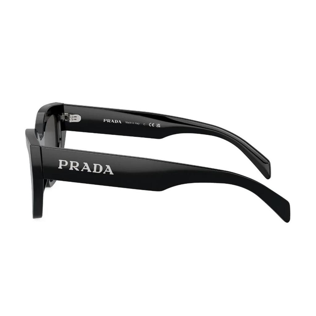 Prada Letter Logo Irregular Shape Sunglasses Women Sunglasses Black PRA09S1AB5S0