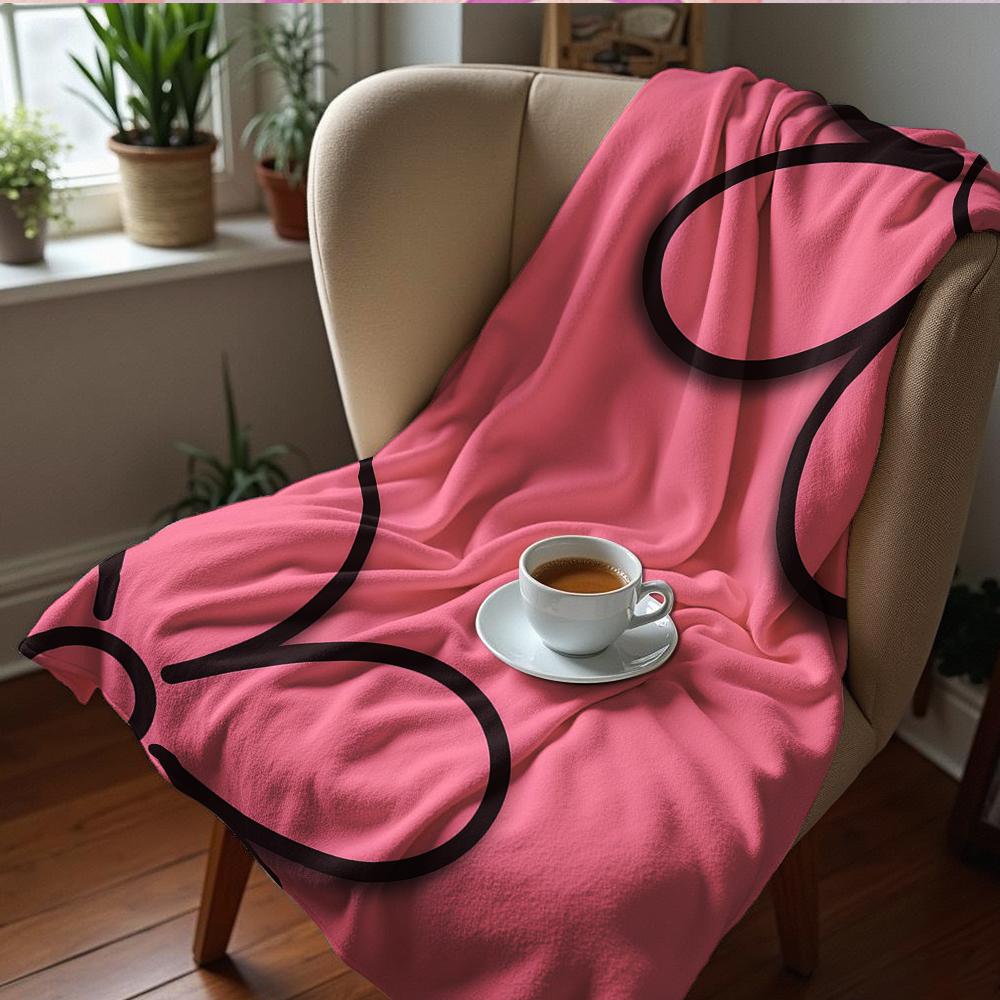 Outline Daisy Mix Cartoon Anime Print Flannel Blanket Soft Warm Throw for Kids Bedroom Sofa Christmas Office Car