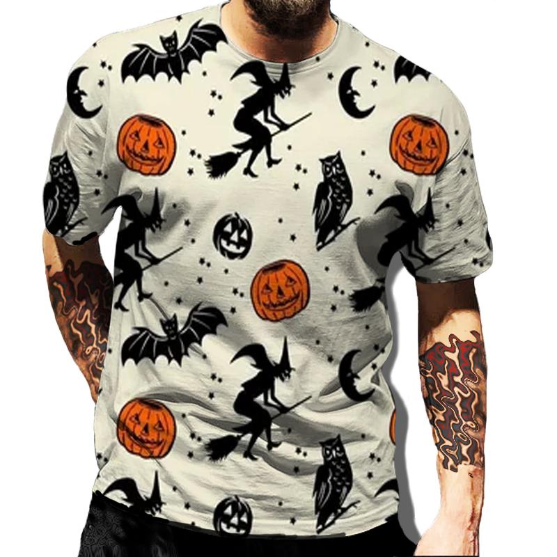 Retro Clown Graphic Male Tshirts Harajuku Tees Man Hip Hop Tshirt Halloween Black Streetwear Mens Short Sleeve Loose Top