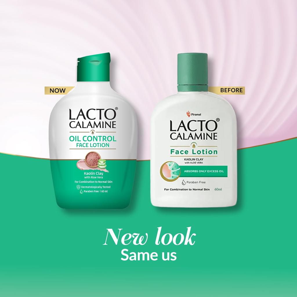 Lacto Calamine Face Lotion 60 ml Kaolin Clay & Aloe Vera  Daily Moisturizer For Combination To Normal Skin Oil Balance Hydrating Care