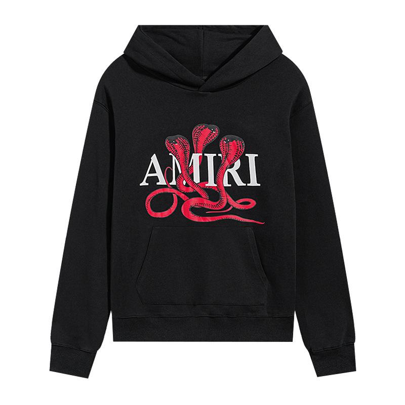 Amri Design Unisex Hooded Sweatshirt with Letter Print - Trendy European & American High Street Style