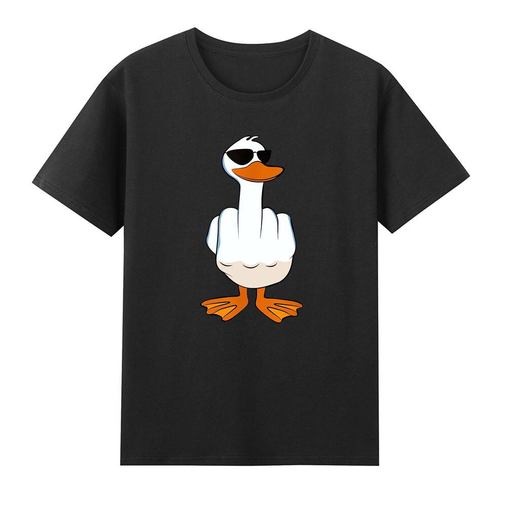 I Dont Give A Duck Middle Finger Funny Rude Duck With Glasses Grpahic Tshirt S