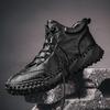 Handmade Vintage Lace-Up Motorcycle Boots New Leather Mens Ankle Boots High Top Casual Shoes Leisure Walk Male Treking Footwear