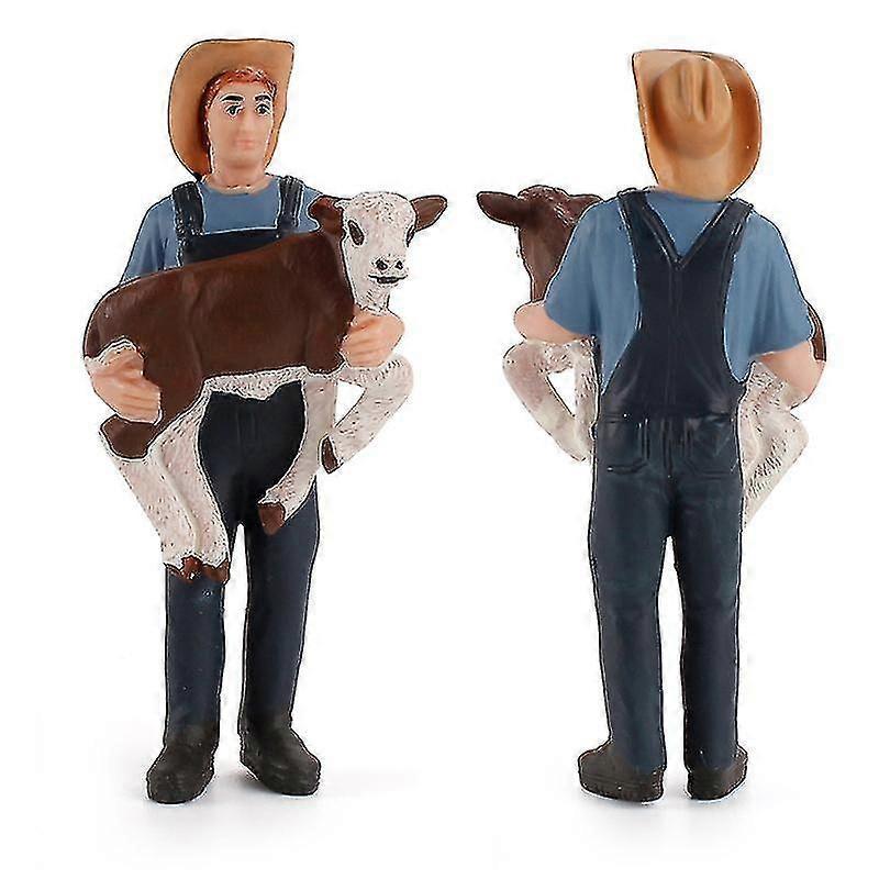 Figurines Simulated Plastic Feeder And Cattle Style - Pjun