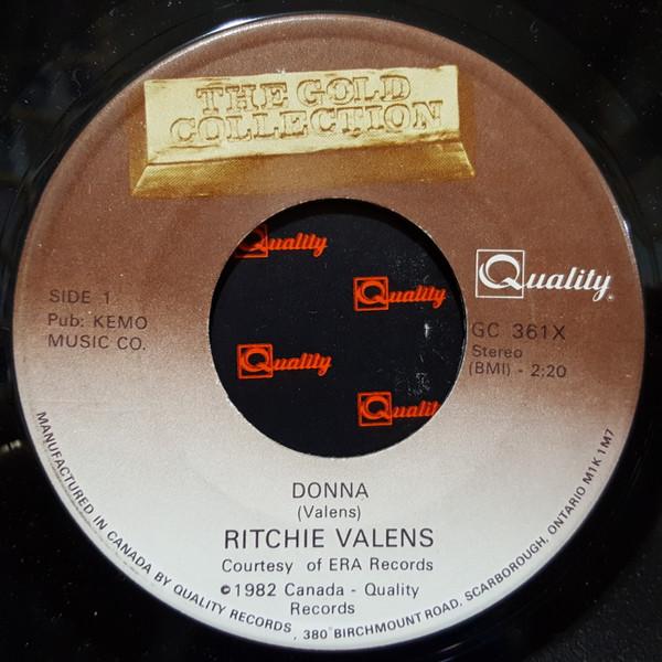 

7-дюймовая пластинка RITCHIE VALENS Donna La Bamba GC361X Качество 1982 Канада Рок Б/у