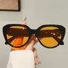 Oversized Cat Eye Sunglasses Women New Fashion Candy Color Rim Decor Sun Glasses Lady Trendy Brand Design Outdoor Shades