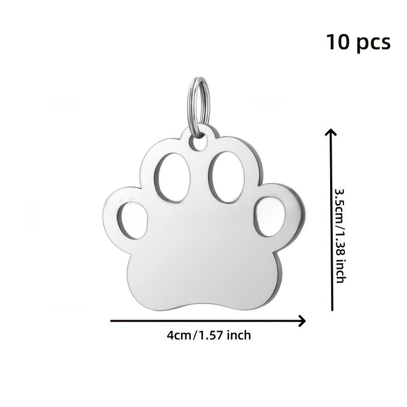 10 Pieces/set, Exquisite Metal Cat Name DIY Tag, Pet Name Phone Number ID Craft Label, New Cat Paw, Dog Paw Shaped Dog Tag, Metal Dog Tag,