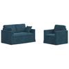 Sofa Set 2 Pcs Blue 138 X 78 X 80 Cm Velvet