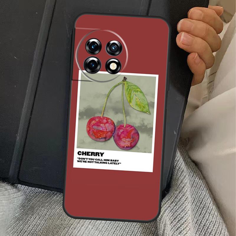 Cherry Pattern Case For OnePlus 13T 10T 8T 10R 12R 13R 15 13 12 11 10 9 Nord CE 5 2 3 4 Lite N20 N30 Cover