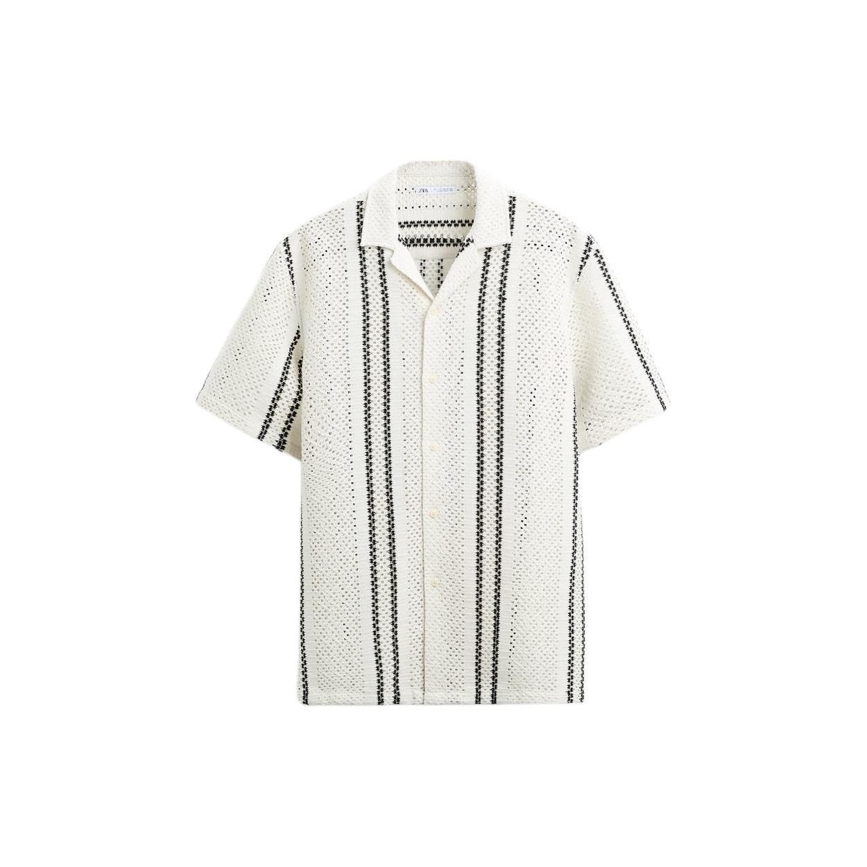 

Zara Comfortable Versatile Button Short Sleeve Shirt Men shirts Striped 07545446064-36 M