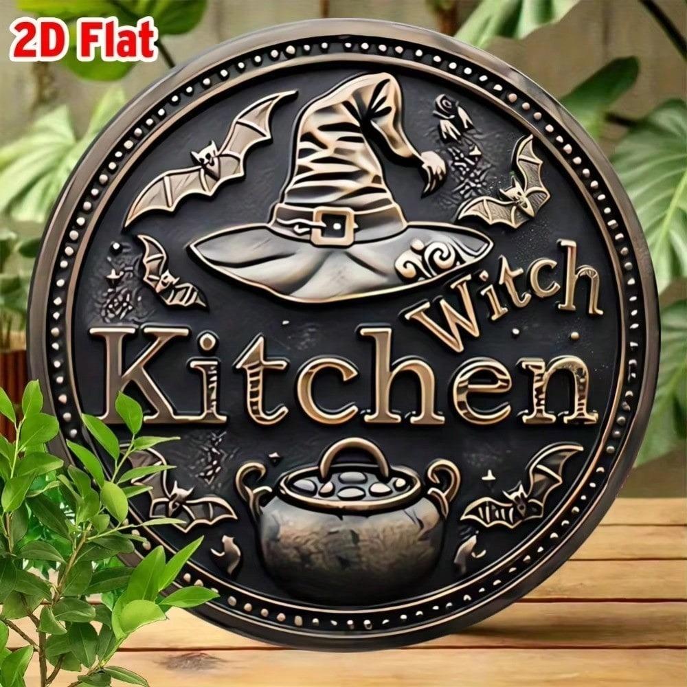 Vintage Witch Metal Tin Sign Halloween Home Decor Wall Art