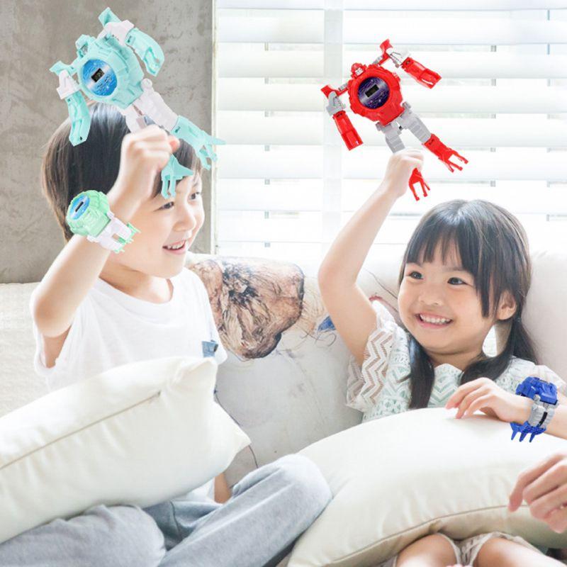 Children's Transforming Robot Electronic Watch Two Forms Toy For Kids