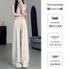 Women's 145-150cm Petite Soft Draping Wide-Leg Drawstring High-Waist Pants - Autumn Slimming Sports