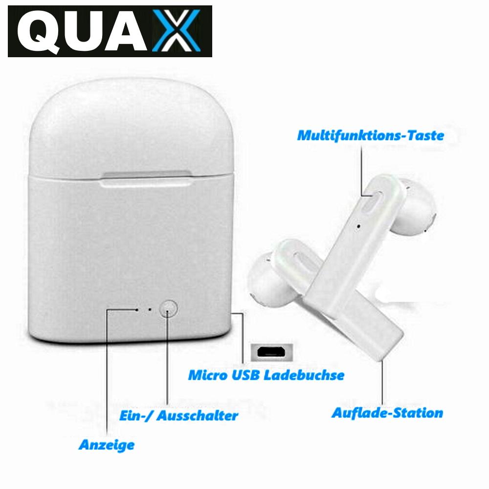 QUAX Wireless Bluetooth Kopfhörer - In Ear Kopfhörer Headset für Iphone Samsung