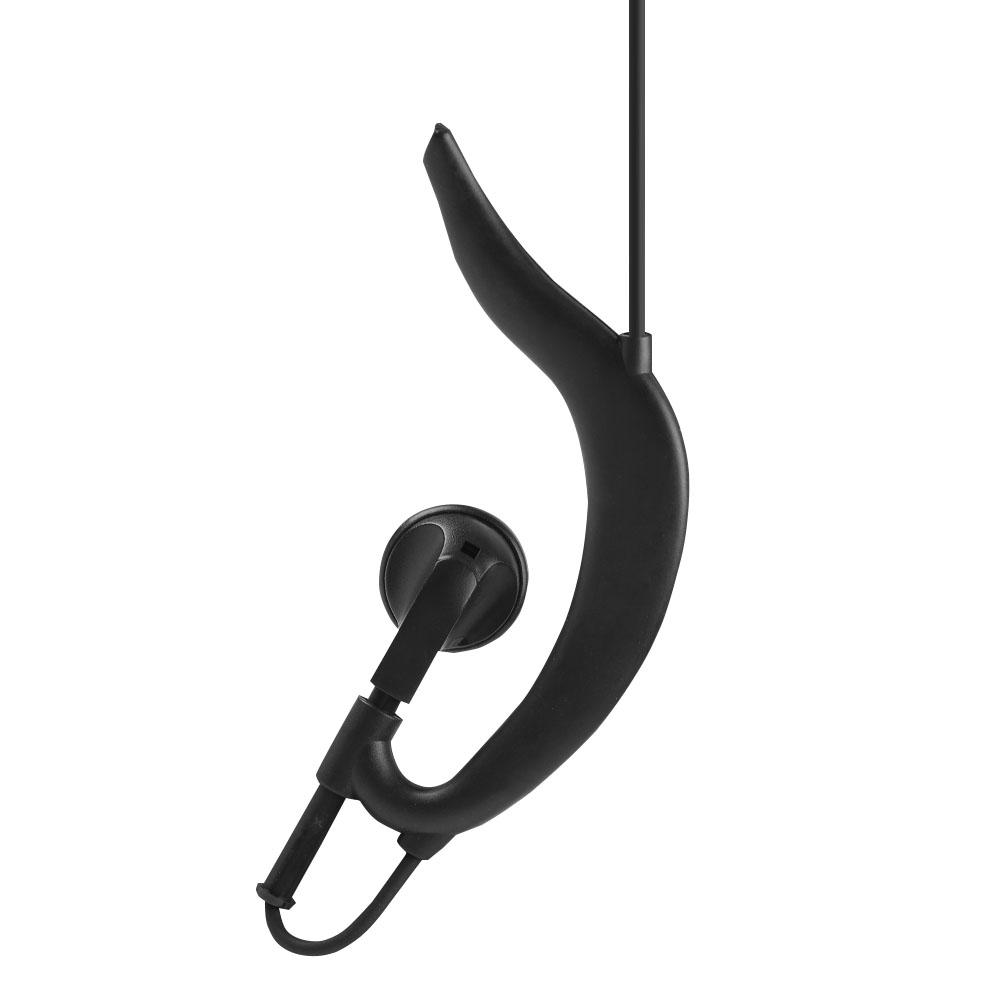 3.5mm Earhook Earpiece with PTT Button MIC Speaker Single Earphone for Wakie Talkie