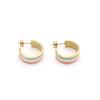 French Light Luxury Color Drip C-Shaped Earrings High-End Sense Fashion Simple Titanium Steel Ear Jewelry Women'S Niche Design