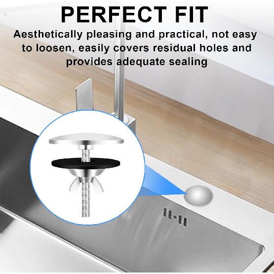 Kitchen Sink Hole Cover 2 Inch Stainless Steel Faucet Hole Cover Tap Hole Plate Stopper Sealed Decoration Hole Cover Kitchen Blanking Metal Plug