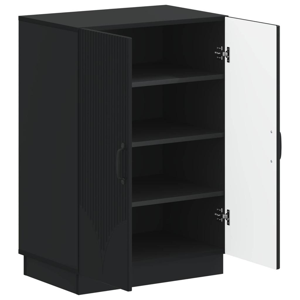 Shoe Cabinet HOORN 59.5 X 39.5 X 87 Cm Engineered Wood Black