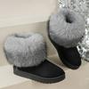 Fashion Luxury Long Plush Decoration Snow Boots Women Non Slip Soft Cotton Shoes Women 2025 Thicken Warm Faux Fur Ankle Boots Plus Size