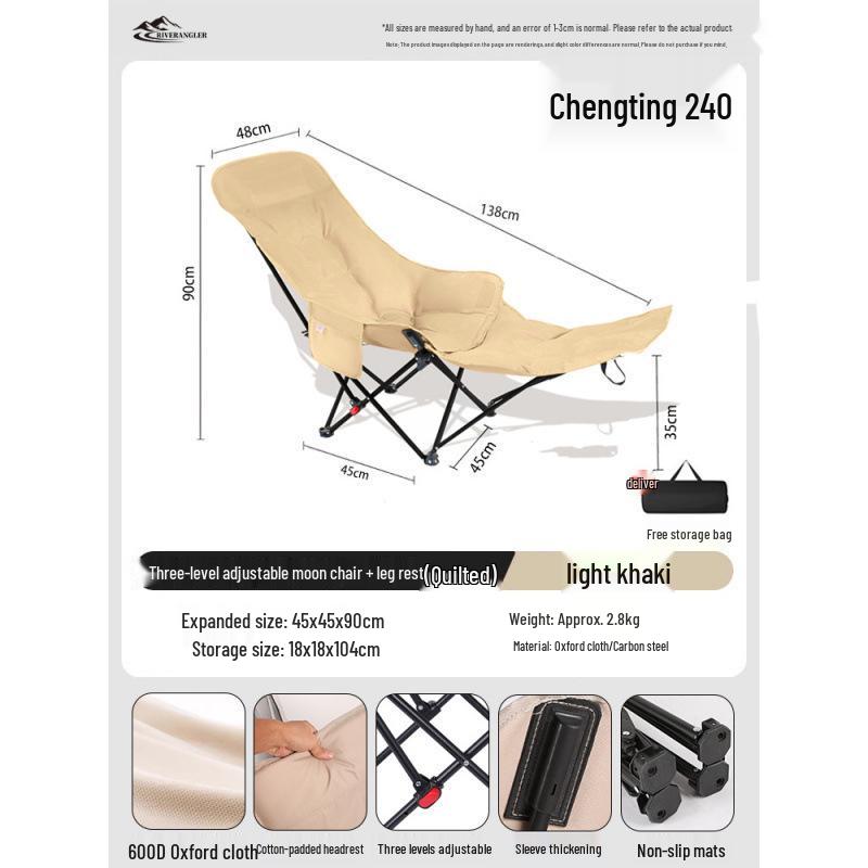 Adjustable Outdoor Folding Recliner Chair with Three-Position Backrest - Perfect for Office, Camping, or Relaxation