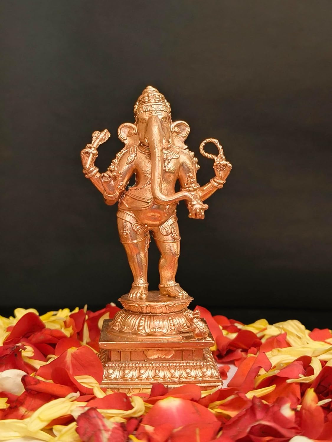 God Standing Ganesha Ji Bronze Idol, For Office & Home Decor, Brass Statue