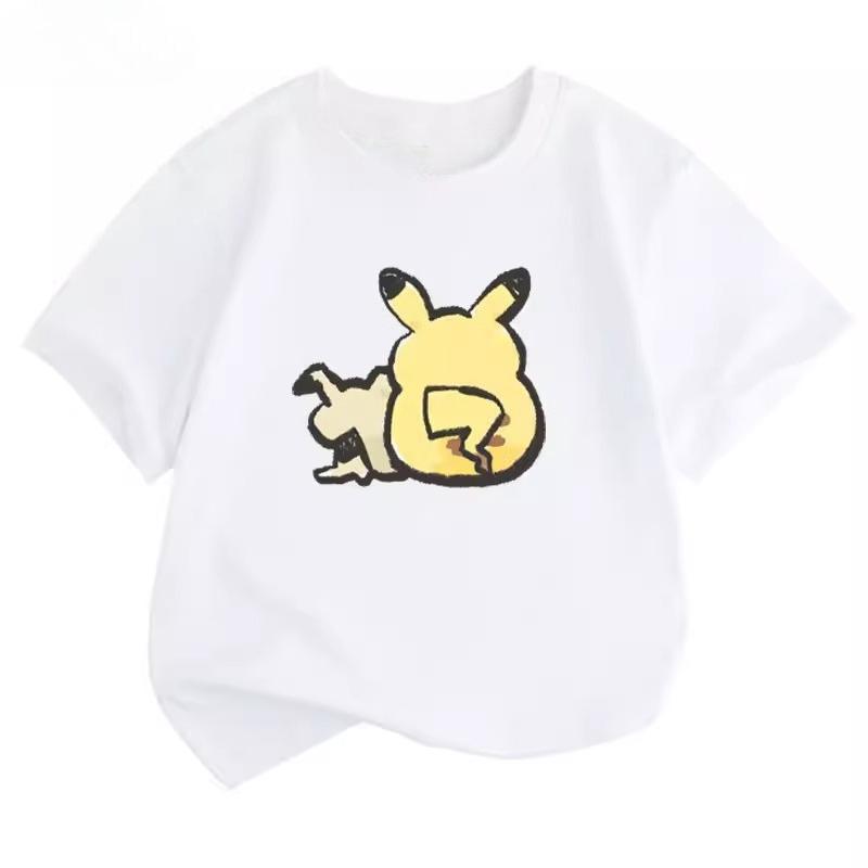Potdemiel Summer New Pikachu Children's T-Shirt, Comfortable and Breathable