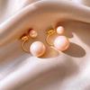 Real Gold Electroplated Zircon Pearl Earrings French Retro Light Luxury Temperament Earrings High-end Commuter Earrings Women