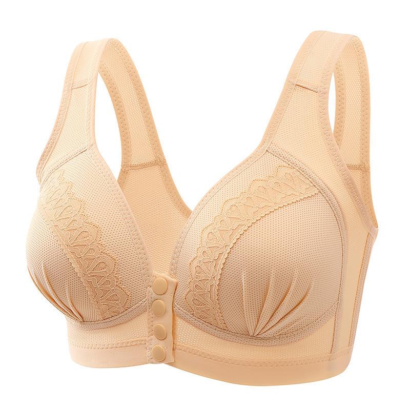 Reggiseno sexy con chiusura frontale Reggiseno con chiusura frontale da donna Reggiseni senza fili per donna Lingerie push up Reggiseno taglie forti senza reggiseno con anello in acciaio