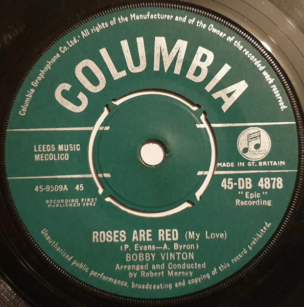 

7inch Record BOBBY VINTON - Roses Are Red 45DB4878 Columbia 1962 UK Pop Used