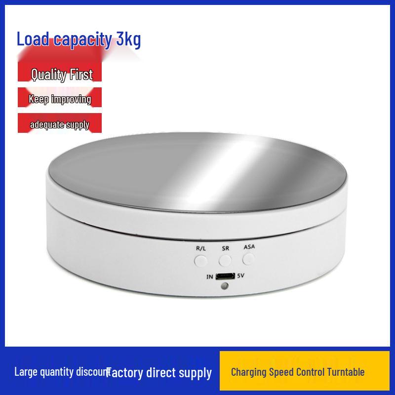 

Electric Rotating Display Stand for Live Broadcast and Jewelry Photography White Matte