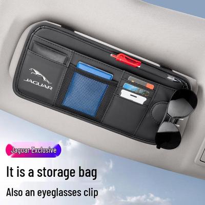 Jaguar XFL/F-PACE/XF/XEL/XJL Sun Visor Storage Bag & Glasses Clip