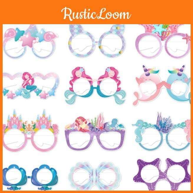 Mermaid 3d Theme Paper Glasses For Children Party Photo Booth Decoration