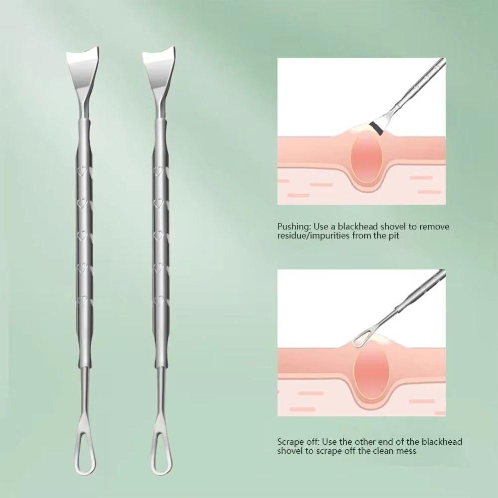 Double Head Blackhead Remover Comedone Removal Stainless Steel Blemish Extractor Tool Whitehead Popping Zit Pimple Popper Tool