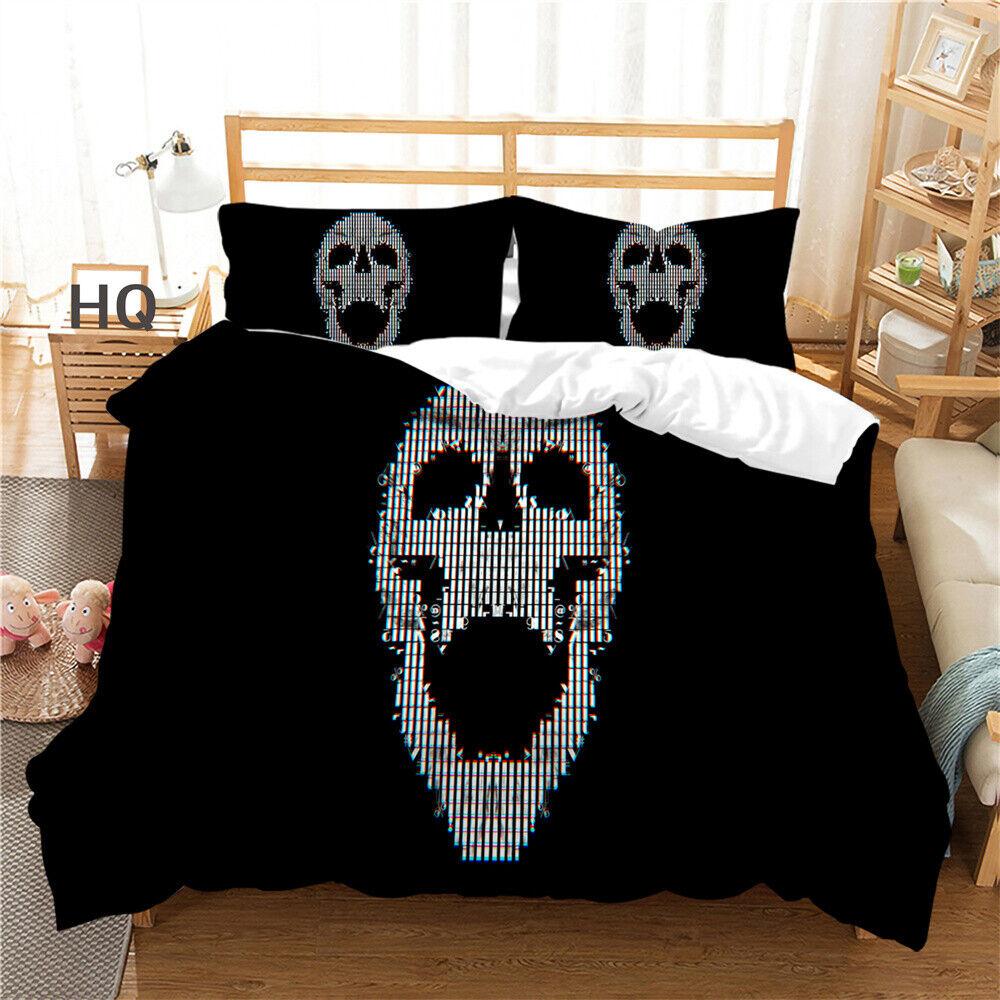 3D Skull Duvet Cover Youth Comforter Cover Home Textiles Bedding Set Pillowcase