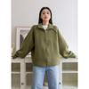 Sweater Jacket Ladies's Fall and Winter Solid Color Stand-up Collar Zipper Knitted Cardigan Top