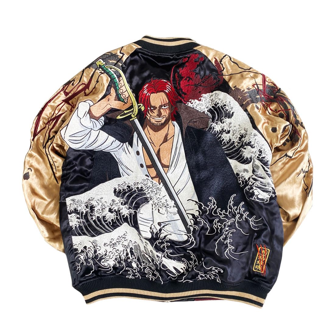 

Karakuridamashii One Piece Collaboration Shanks the Red Hair Japanese Pattern Sukajan Fully Embroidered Reversible Souvenir Jacket 233065 20