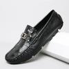 Crocodile Pattern Gommino Lazy Driving Shoes British Casual Shoes Genuine Leather Men's Shoes