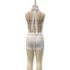 European & American Sexy Low-Cut Halter Backless Top with High-Waisted Ultra-Short Pants Two-Piece Set for Women.