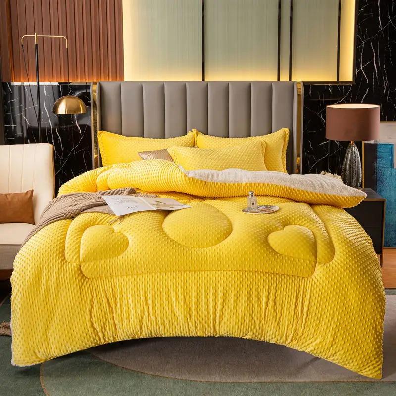 Double Quilt Very Warm Winter Duvet Lamb Cashmere And Soy Fleece Warm Wool Quilt Thicken Blanket Comforters Core for Double Bed