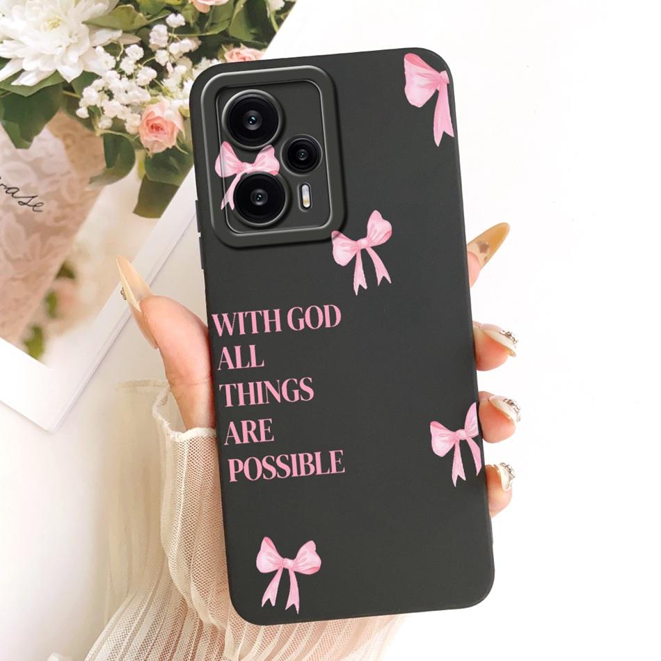 For Xiaomi Redmi Note 12 Turbo Cute Cat Flower Cartoon Phone Case For Redmi Note12 Turbo Shockproof Soft Silicone Bumpers