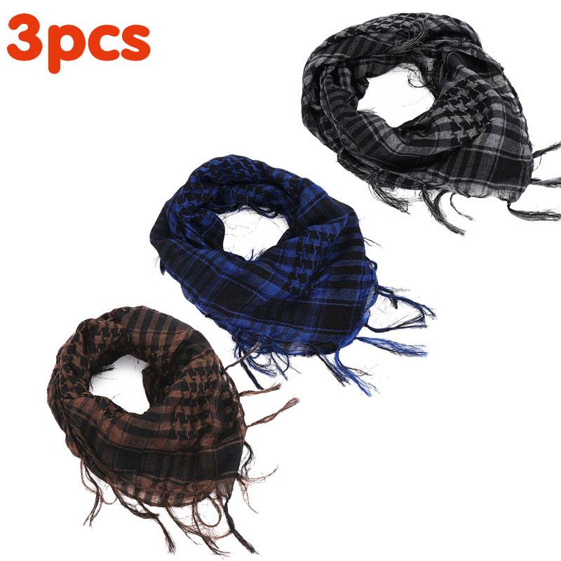 134Pcs Unisex Lightweight Plaid Fringed Arabian Desert Scarf Soft Tactical Scarf Men Ladies Turban Shawl Airsoft Pain