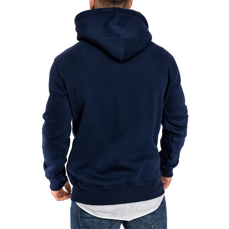 2023 Men's Solid Color Hooded Pullover Sweatshirt