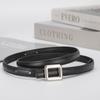 Womens Slim Leather Belt With Zinc Alloy Buckle Adjustable 100cm/110cm Fine 1.4cm Width Casual Office Dress Outfit