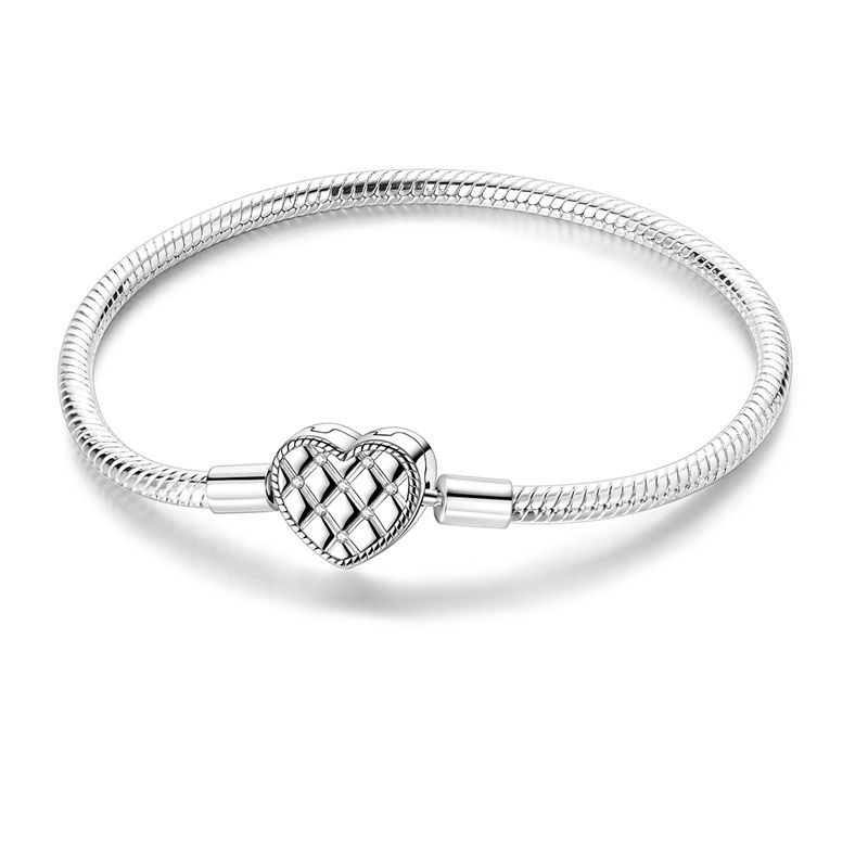 100% Silver Bracelet Fit Original Design Beads Charms DIY Jewelry Making Dazzling CZ Chain Bracelet For Women