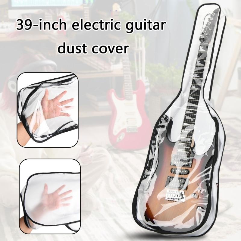 Clear Guitar Storage Case with Double Zipper Acoustic Guitars Bag Protector for 39inch Electric Guitar Accessory