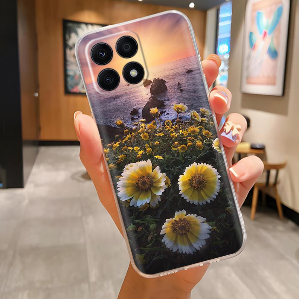 For Honor X8b X8a 4G LLY-LX1 LLY-LX2 CRT-LX1 Cute Cartoon Painted Phone Cover TPU Soft Clear Silicone Case On Honor X8a 4G Mask