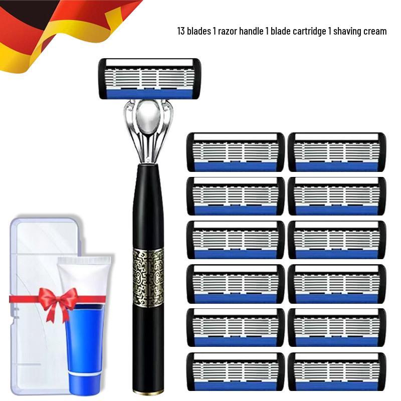 7-Layer Razor Shaving Blades & Universal Holder for Men's Shaving – Compatible with 6-Layer Blades