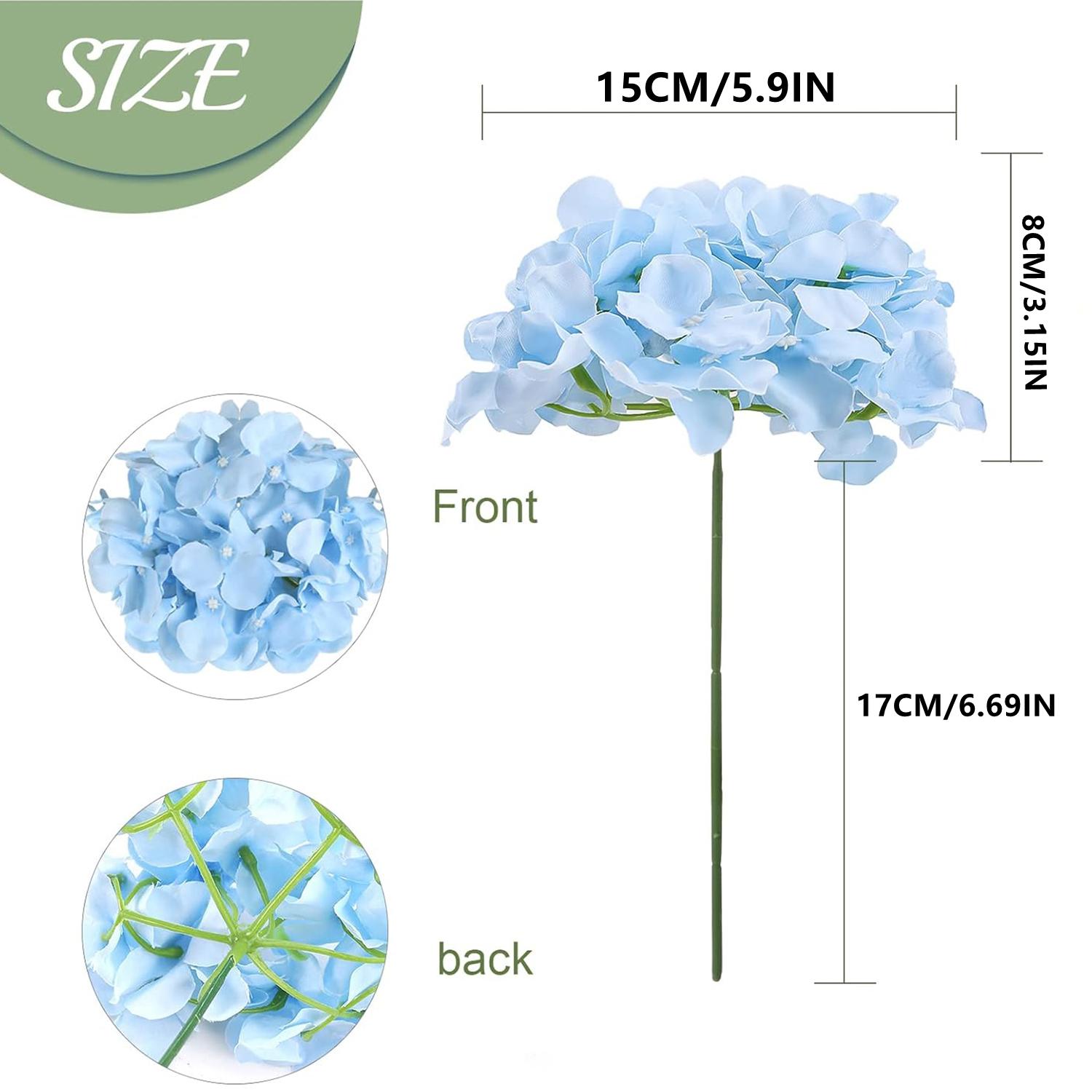 

Искусственные цветы шелковая гортензия со стеблями комбинация садовая свадебная букет невесты домашняя настольная ваза фестивальная вечеринка DIY декор 2pcs синий