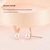 Sterling Silver Rabbit Pearl Stud Earrings with Zircon