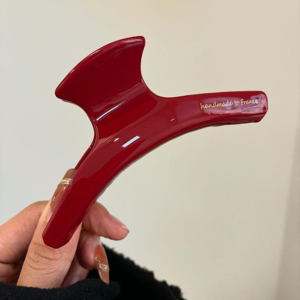 Rote Helle Kleine Acetat-Haarklammern Französische Haarnadel Retro-Stil Roter Haarclip Süße Gebrochene Trendige Haarclips Spangen Damen